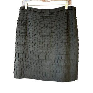 Per‎ Se Black Textured Layered Skirt Size 10 US/12 UK